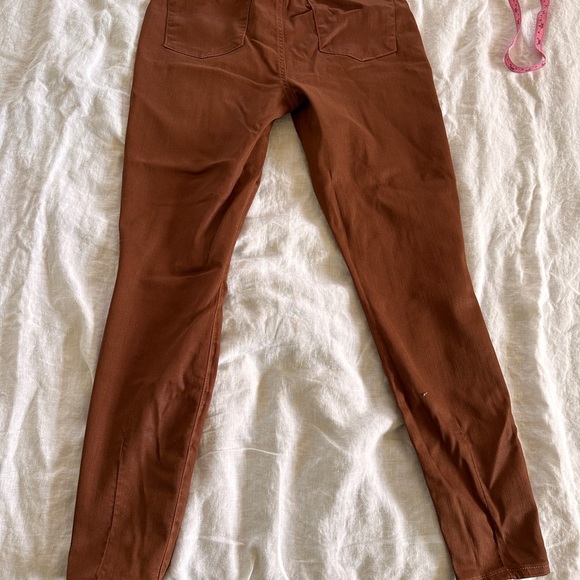 Alice + Olivia Donald Coated Skinny Jeans High Rise Waist Button Chocolate 30 - Picture 6 of 16